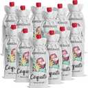 Windyun 12 Pcs Coquito Burlap Wine Bags Christmas Wine Bottle Gift Bags with Drawstring Vanilla Coconut Tree Pattern for Travel Home Storage Weddings Holiday Party