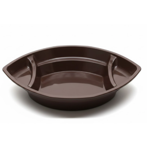 Multi-Compartment Snack Serving Tray - Oval Football Style Platter for Appetizers, Chips, and Dips - Durable Glossy Brown Finish