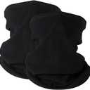 KGC 2 Pack Winter Neck Warmer Gaiter Fleece Windproof Face Mask Cover Cold Weather Scarf for Men & Women (Black+Black)