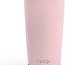 SANDJEST Pink Tumbler 20oz Stainless Steel Double Wall Vacuum Insulated, Travel Coffee Cup, Gifts for Men Women Birthday Christmas