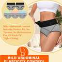 MISSWHO Womens High Waisted Cotton Underwear Full Coverage Soft Double-Layer Waisted band Panties (Gray, Large)