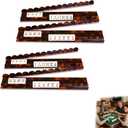 Magnetic Mahjong Rack Set, 20 in Acrylic Pusher Rack, Tortoiseshell Mahjong Accessory, 4 Packs, Orange