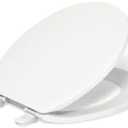 Kohler 20111-0 Brevia Round Toilet Seat, with Grip-Tight Bumpers, Quiet-Close Seat, Quick-Attach Hardware, White