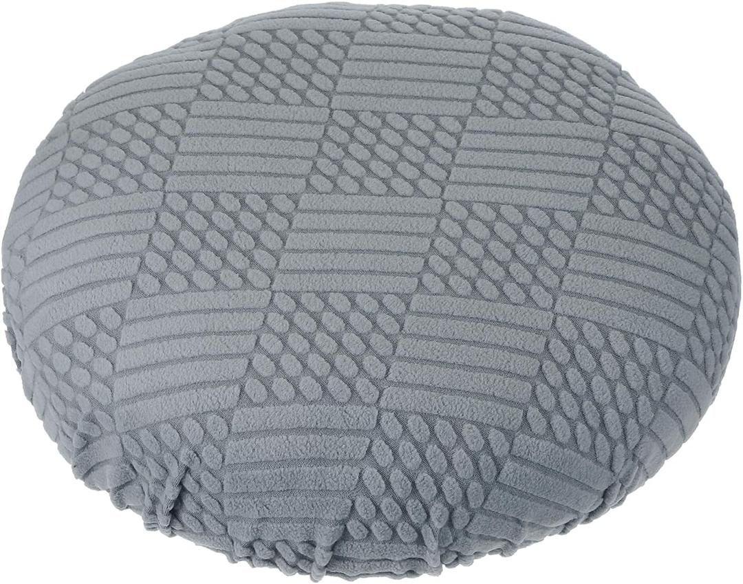 PATIKIL Stool Covers Round, Elastic Bar Stool Covers Washable Stool Cushion Slipcover Stretchy Bar Chair Seat Cover for 11-14 Inch Chair, Dark Grey