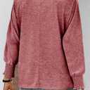 2 x Dokotoo Womens Tops Long Sleeve Tops Shirts 2025 Spring Trendy Business Work Loose Basic T-Shirts (Medium, Red Dahlia)