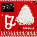 eygeufg Christmas Light Clips Hooks - Gutter Light Hooks Clips Hangers for Christmas Decoration Outdoor Halloween New Year Holiday (200 Pack)