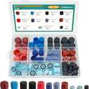 80PCS AC Caps for Cars, A/C High Low Side Valve Core Port Dust Cap Set R12 R134a AC Service Valve Cap Automotive Air-Conditioning System Repair Kit