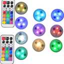 Paper Lantern Battery Operated Remote Hanging LED Lights with Hook - Super Bright RGB White Warm White, 15 Days Standby, 36 Hours Constant On for Tent Lighting (10 Lights + 2 Remotes)