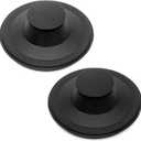 (2 Pack) Exact Replacement for InSinkErator STP-PL/STPPL Black Rubber Sink Stopper for Garbage Disposal  Compatible with Standard 3-1/2" Drains from Kohler, Waste King, Whirlpool, and More (Black Sink Stopper)