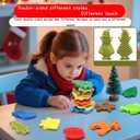 8PCS Christmas Green Monster Textures Toys Sensory Stone for KidsTextured Soft Worry Stone for Autism Kids Calming Fidget Stress Toys for Students Anxiety Relief Small Prizes Fidget ToysChristmas