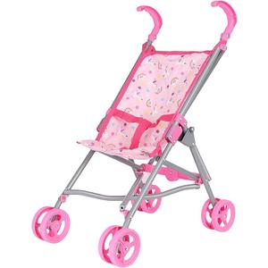 Dream Collection, Doll Stroller - Metal Fold Up and Down Umbrella Stroller for Realistic Pretend Play, Pink - 23”