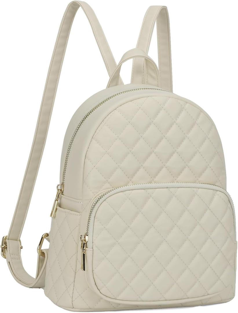 KL928 Quilted Mini Backpack for Women, PU Leather Backpack Purse Designer Satchel Bag, Small Casual Daypack for Ladies