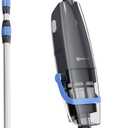 Cordless Handheld Pool Vacuum for Above & Inground Pools, with 20 Gal/Min Suction, 60 Min Runtime, Dual-Phase Cleaning System,65in Telescopic Pole, for Spas & Hot Tubs, Jet Black(New Version)