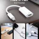 USB C to Lightning Headphone Audio Adapter, Type C Male to Female Lightning Earphone Converter with Charge/Data Transfer, Compatible with iPhone 17/16/15 Plus/Pro/Max, iPad Pro/Air, MacBook, 5 Pack