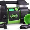 Slime 40063 Tire Inflator, Portable Car, SUV, 4x4 Air Compressor, Elite Heavy Duty, Inflate Right Automatic Shut Off, with Digital 99 psi Display, Long Hose and LED Light, 12V, 3 min Inflation