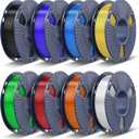 TECBEARS PETG Filament 1.75, 2kg Bundle, Transparent Series T2502 | Strong Toughness PETG, Good Layer Adhesion, High Precision 3D Printer Filament, Dimensional Accuracy ±0.02mm, 8*0.25kg/Spool