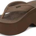 ONCAI Women’s Platform Chunky Sandals With Arch Support Trendy Fashion Summer Vacation Wedge Flip Flops for Women Soft Walking Outdoor Ladies Heels Shoes Rubber Soles US Size 