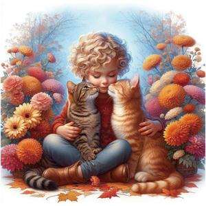 Kulvci Diamond Art Kits for Adults Cat, Diamond Painting Kits for Beginners, DIY 5D Diamond Painting with Round Gem Art Kits for Adults for Gift Home Wall Decor 12x12inch