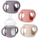 BUSOHA 3 Pack Silicone Sleeves for Avent Natural Baby Bottles - Drop Protection Baby Bottle Sleeves with Handle for Avent Natural Baby Bottles, Ounce, Set of 2
