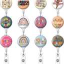Geyoga 24 Pcs National Speech Language Pathologist (SLP) Day Badge Holder Bulk Retractable Badge Reels Cards Holder with Clip Gift for Graduation SLP Student Professionals Coworker Gifts