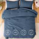 Love's cabin Navy Blue Full Comforter Set, 3-Piece Prewashed Bed Set with 1 Comforter (79 x 90 in) & 2 Pillowcases, Lightweight & Breathable for All Seasons | Soft, Breathable, Lightweight, Comfortable