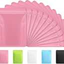 Funfery 100 Pack Pink Mylar Packaging Bags Resealable Bags Double Sided Color Odor Proof Pouch Baggies Smell Proof Foil Bags for Food Storage, Small Business(Pink, 6.3x9.4inch)