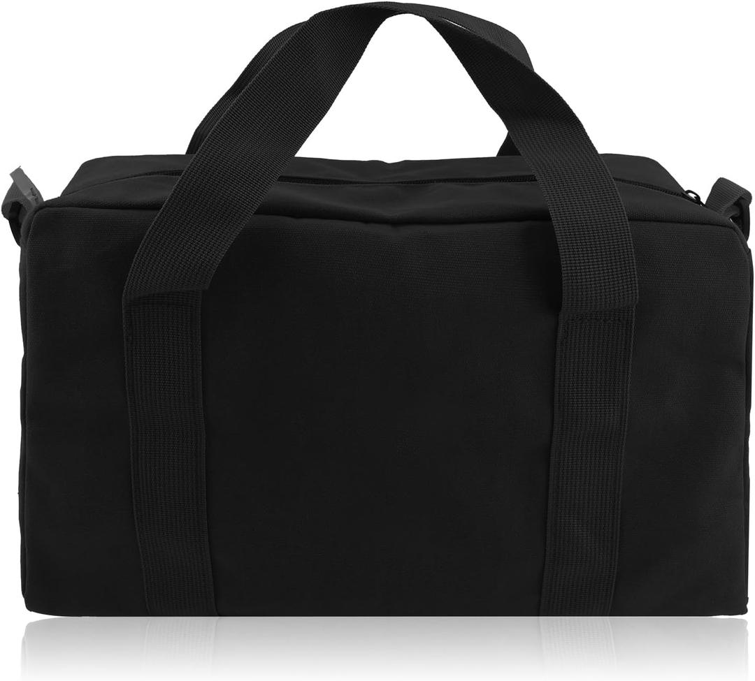 Small Tool Bag,Close Top Wide Mouth Tool Organizer Bag,Large Capacity Tool Bags for Men,Canvas Tool Storage Bag for Storage Handbag for Screwdrivers,Wrench,Pliers Hand Tools (Black, 12 Inch)