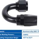 LokoCar 8AN Hose End Fitting 180 Degree Swivel For CPE Braided Hose Black 2Pcs