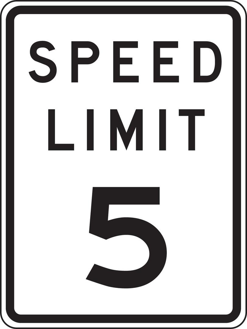 Accuform FRR2245HP High Intensity Prismatic Aluminum Sign, Legend "Speed Limit (5)", 0.080" Thickness, Black on White, 24" Height, 18" Wide, 24" Length, Aluminum