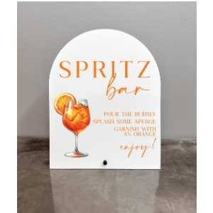 Aperol Spritz Bar Table Sign - Spritz Cocktail Recipe, Perfect for Bridal Shower and Baby Shower, Summer Wedding Decorations, Graduate, Retire, 8×11 Wooden Party Sign with Stand