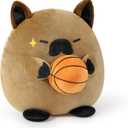 Onsoyours Original French Bulldog Plush with Basketball, Cute 12 inch Sport Dog Dark Brown Stuffed Animal, Ultra Soft Collectible Hugging Gift Puppy Plush Toy
