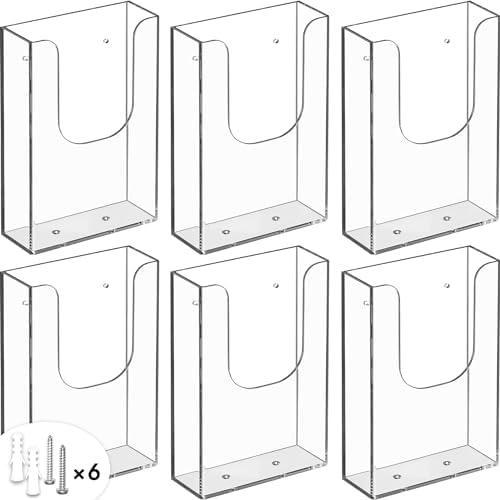 Amazon.com : MaxGear Brochure Holder 4x9 inch Acrylic Pamphlet Holder Clear Plastic Flyer Holder Wall Mount for Ofiice, School, Exhibition, 6 Pack : Office Products