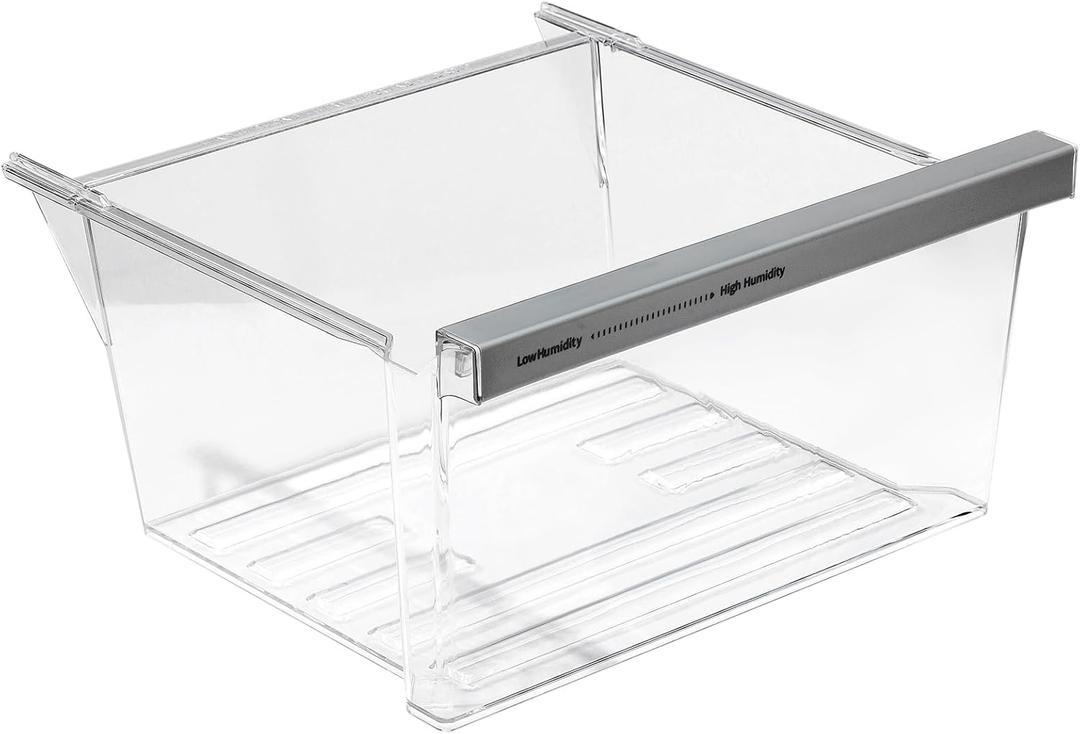 W11162443 W11046494 W11162446 Refrigerator Fridge Crisper Drawer Pan Fridge Meat Pan Bin Upper Humidity Control Drawer Compatible with Whirlpool Maytag Refrigerator Replacement Parts