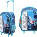 Disney's Stitch 16" Rolling Travel Backpack With Wheels And A Keychain