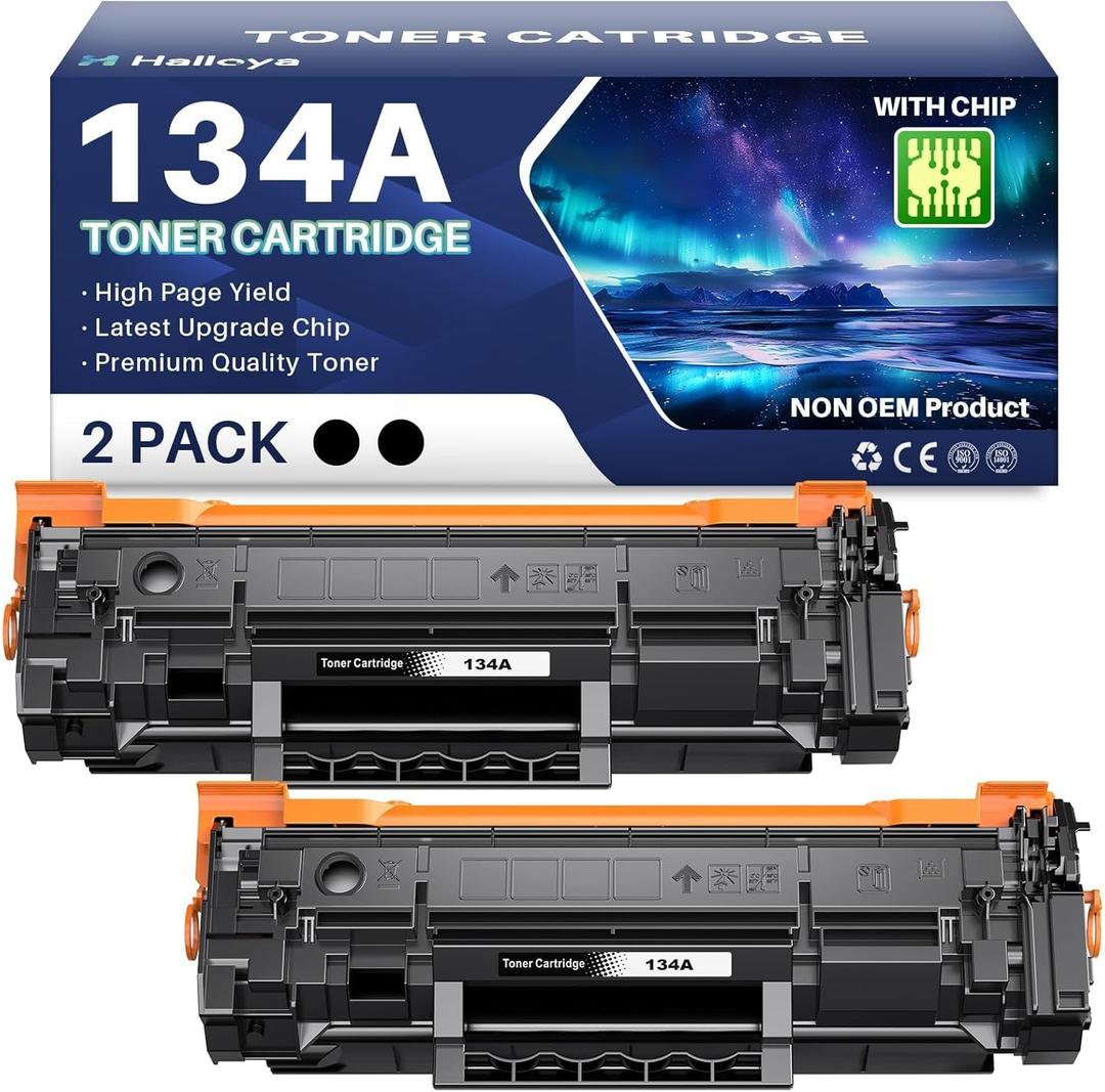 134A Black Toner Cartridges (with Chip) Replacement Compatible for HP 134A 134X W1340A W1340X Toner Cartridges Work with LaserJet 209dw MFP M234dw M234sdw M234sdn Printer (2 Black)
