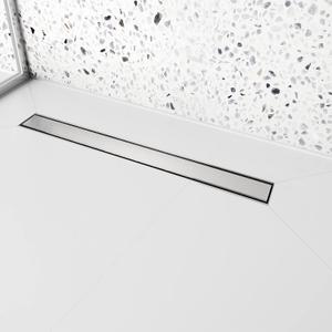 24 inch Linear Shower Drain with Removable Square Hole Panel by Using Brushed 304 Stainless Steel Process, Linear Drain Equipped with Adjustable Feet and Hair Strainer