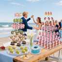 Large Cupcake Stand, 7 Tier Cupcake Tower Tree, Round Cupcake Display Stand, Tiered Cupcake Holder for Party,Clear Dessert Stand for Wedding