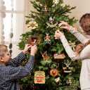 24 Pcs Deer Hunting Ornaments for Christmas Tree, Wooden Deer Hunting Decorative with Wild Life Hanging Ornaments for Xmas Tree Hunter Gifts