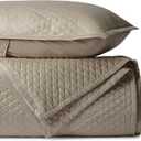 BIOWEAVES 100% Organic Cotton Quilt Twin Size - Diamond Stitched Quilted Bedspreads - All Season Oversized Coverlet Set - GOTS Certified Bedding Set | 1 Quilt & 1 Pillow Sham