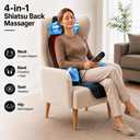 Shiatsu Back Massager with Heat, Massage Chair Pad with Compression & Vibration, Adjustable Neck Height for Office Home, Gifts for Men Women Mom Dad