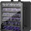Miniature Carrying Case, Miniature Storage Case with 6 Trays, Aluminum Alloy Frame, Display and Transport Action Figure Display Case for Collectibles Miniatures, Warhammer Carrying Case