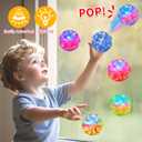 6 Pack Easter Eggs Filled with Light Up Suction Cup Balls, Easter Basket Stuffers Essentials, Filled Easter Eggs with Fidget Toys for Kids Toddlers, Easter Egg Hunt Party Favors, Classroom Prize