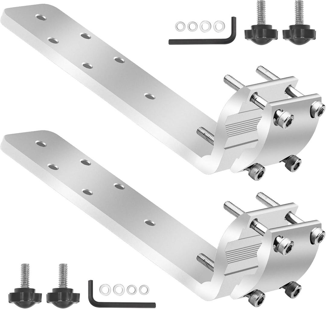 2 Set 58182 Grill Rail Mount Bracket Compatible with Any Kuma Grill and RV Boat Camping, Be Used On 7/8" - 1-1/4" Round Horizontal Railings Or On 1-1/4" Square Railings