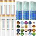 496 Pcs Ramadan Gifts Eid Ramadan Pencil Wristband Sticker Set Including 48 Pencil 48 Wristband 400 Sticker for Mubarak Party Decorations Gifts(Classic)