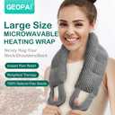 Microwavable Heating Pad for Neck and Shoulders Back 33 * 6" Extra Long Weighted Microwave Moist Heat Pack for Cramps, Pain Relief Warm Compress Neck Wrap to Relax Sore Muscles, Joints, 1 Pack