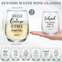 Acellegic 6 Sets Fathers Day Christian Funny Wine Glasses Gifts for Women 15 oz with Jesus Touched Wine Glass Christian Gift for Mom Dad Friend Sister Galentines Friendship Birthday Present(Spanish)