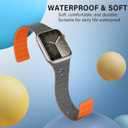Compatible with Apple Watch Band, Silicone Magnetic Adjustable Loop Strap for iWatch Ultra 3/2/1 SE3 Series 11 10 9 8 7 6-1 (42/41/40/38, Gray Orange)