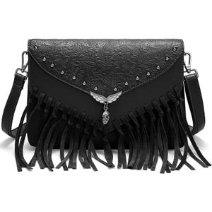 Western Crossbody Purse for Women Festival Cowgirl Fringe Bag with Adjustable Strap