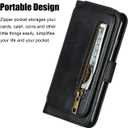 QLTYPRI Case for Samsung Galaxy A51(4G), Wallet Case with Premium PU Leather Zipper Purse Credit Card Holder Slot Kickstand Wrist Strap Dual Layer Protective Case for Galaxy A51(4G) - Black