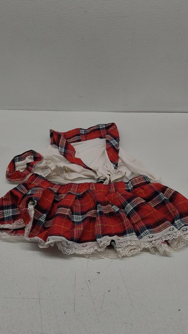 ADOME Lingerie for Women Sexy Schoolgirl Costume 0utfit Lingerie Set Lace Student Cosplay Roleplay with Top and Mini Skirt, Size L